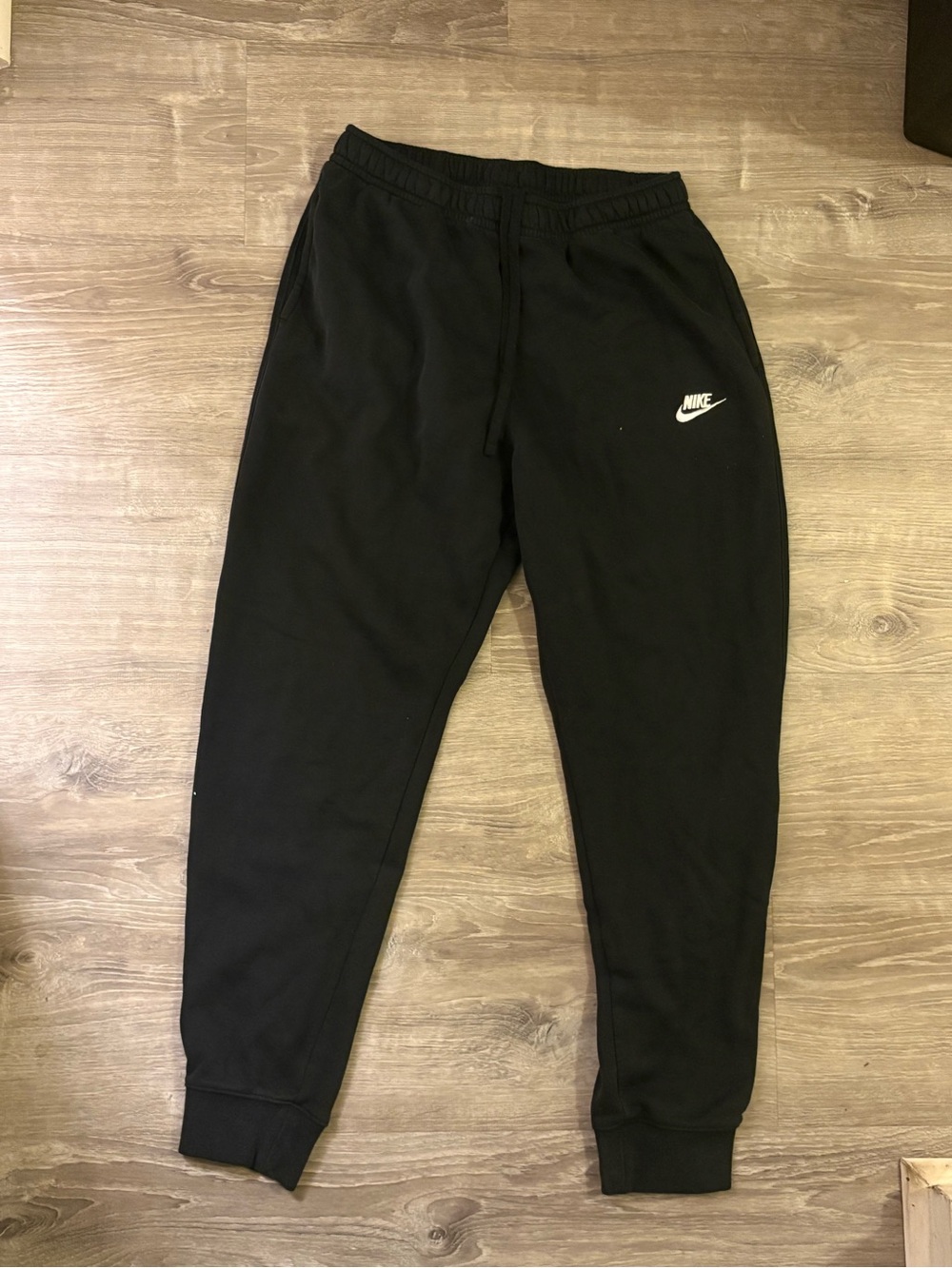 Nike Black Kids Fleece Joggers with White Swoosh